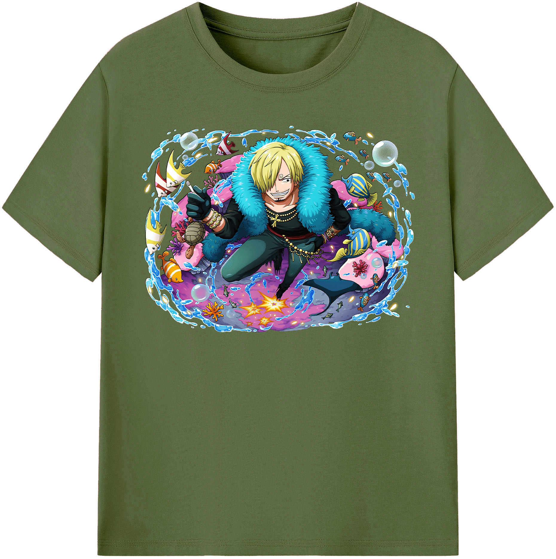 ワンピース サンジ ONE PIECE Sanji 綿100％半袖Tシャツ（フロントプリント）